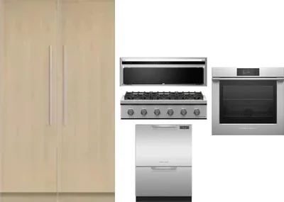 6 Piece Package Includes Refrigerator, Freezer, Cooktop, Wall Oven, Hood And Dishwasher